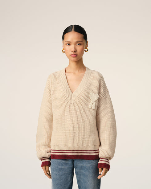 AMI PARIS Sweater in college ribs wool Unisex Apparel